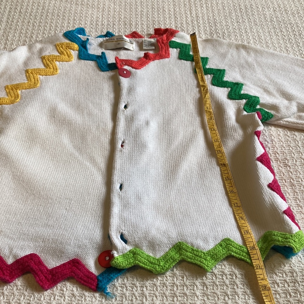 Vintage Lisa Nichols Colorful Zigzag Sweater Size Small - Picture 8 of 9